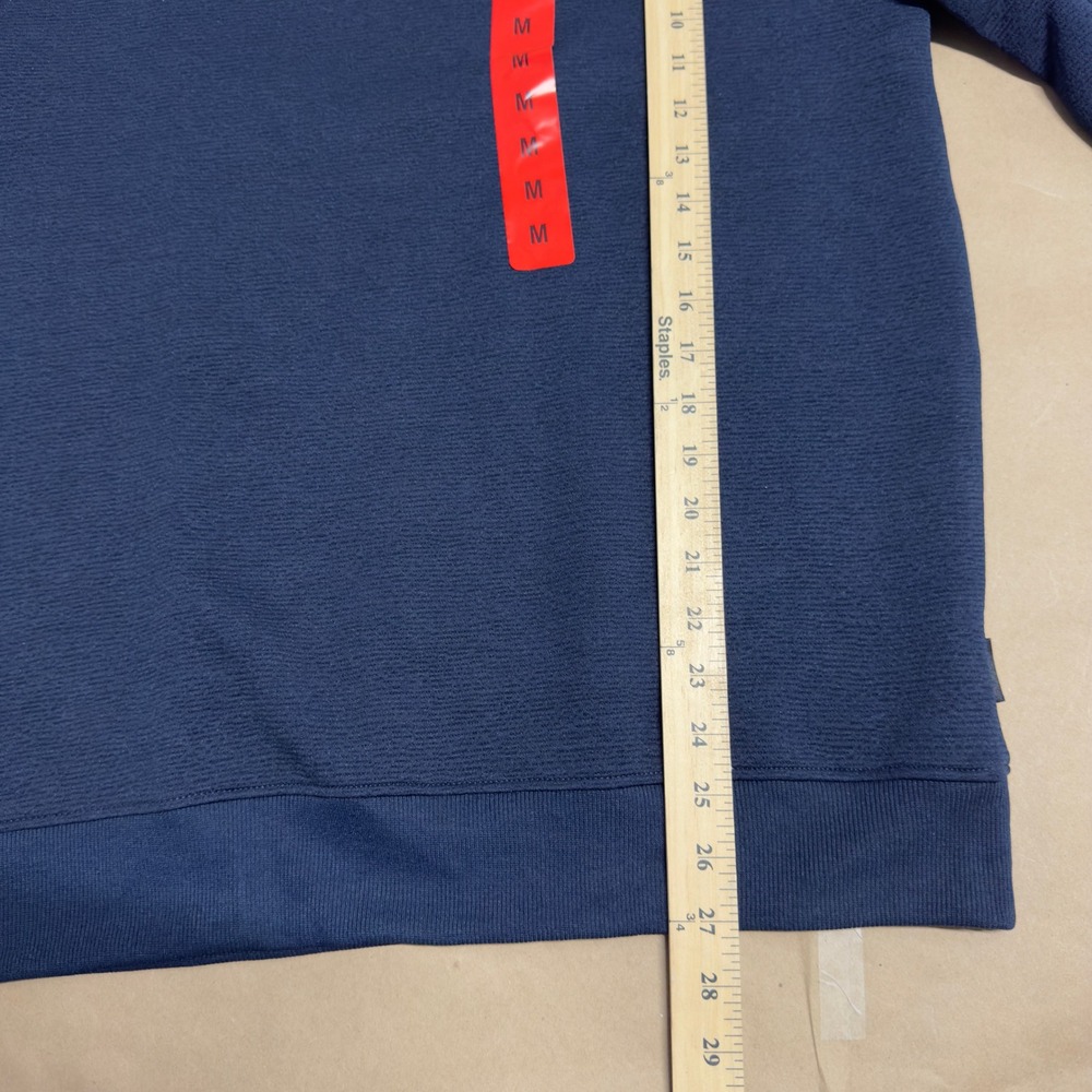 NWT Gerry Mens Textured Crew Neck Sweatshirt Blue 4-Way‎ Stretch Pullover M - Picture 9 of 10